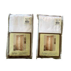 Vintage Tyler Sheer Panel White 51" x 63" Curtains Lot of 2 NOS